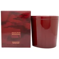 Red Giorgio Armani Prive Rouge Malachite scented candle with matching box, glossy finish, 240g.