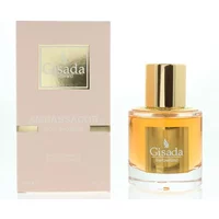 Gisada Ambassador Women Eau De Parfum 50ml with gold cap, clear bottle, and pink box with gold accents.