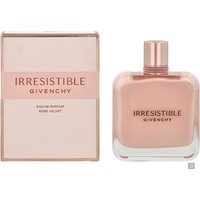 Givenchy Irresistible Rose Velvet perfume, 80ml, in a soft pink square bottle with matching box.