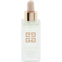 Clear bottle of GIVENCHY L'intemporel oil with gold cap and dropper, featuring gold logo on the front.