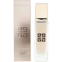 GIVENCHY L'intemporel emulsion, 50ml, in a sleek glass bottle with a gold cap and iconic logo, next to matching box.