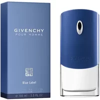 GIVENCHY Pour Homme Blue Label Eau De Toilette 100ml, sleek blue and clear bottle with matching blue box.