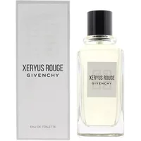 Clear glass bottle of GIVENCHY Xeryus Rouge Eau De Toilette 100ml with black cap and white box packaging.