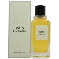GIVENCHY Ysatis Eau De Toilette 100ml, clear glass bottle with black cap, yellow perfume, white box with logo.