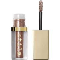 Stila Glitter & Glow Liquid Eye Shadow in Kitten Karma, rose gold tube with gold cap and glittery applicator wand.