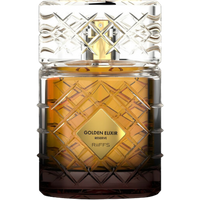 Golden Elixir Reserve Eau de Parfum, 100 ml, in a faceted glass bottle with a diamond-patterned design and gold label.