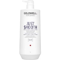 Goldwell Dual Senses Just Smooth Taming Conditioner 1000ml, white bottle with pump, purple and black text.