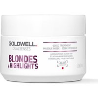 Goldwell Dualsenses Blonde & Highlights 60 Seconds Treatment, white jar, purple text, 200ml size.