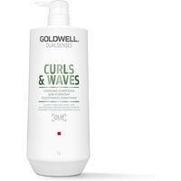 Goldwell Dualsenses Curls & Waves Conditioner 1000ml, white bottle with pump, green text and logo.