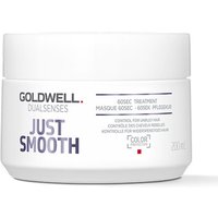Goldwell Dualsenses Just Smooth 60 Second Treatment, white jar with purple text, 200ml size.