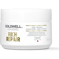 Goldwell Dualsenses Rich Repair 60 Second Treatment, white jar, gold text, 200ml size.