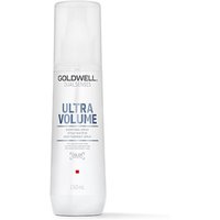 White Goldwell Dualsenses Ultra Volume Bodifying Spray bottle, 150ml, with blue text and translucent cap.