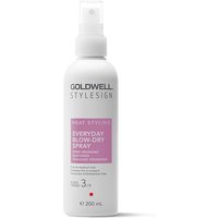 White Goldwell StyleSign Everyday Blow-Dry Spray 200ml bottle with pink label and spray nozzle.