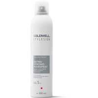 White Goldwell StyleSign Extra Strong Hairspray can, 300ml, with gray label and red accents.