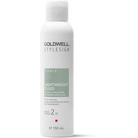 Goldwell StyleSign Lightweight Fluid 150ml, white bottle with gray cap, sleek design, and minimalistic text.