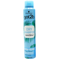 Got2b Fresh it Up Extra Volume Dry Shampoo, blue can, palm leaf design, 200ml.