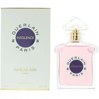 Guerlain Insolence Eau De Toilette 75ml with pink liquid in ornate clear bottle and matching branded box.