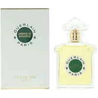 Guerlain Jardins De Bagatelle Eau De Parfum 75ml, clear bottle with gold cap, green label, matching box.