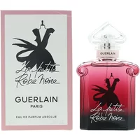 Guerlain La Petite Robe Noire Absolue perfume, 50ml, pink gradient bottle with heart-shaped cap, box with dress graphic.