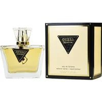 Guess Seductive Eau De Toilette 75ml, clear bottle with gold liquid, black triangle logo, matching box.