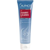 Blue Guinot Gel Jambes Legeres 150ml tube with red label and white text, featuring leg illustration.