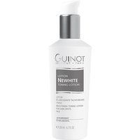 White Guinot Newhite Brightening Lotion bottle with silver cap and gray label, 200ml size.