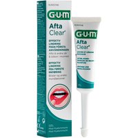 GUM AftaClear Gel 10 ml tube with green and white packaging, featuring a diagram of lips and product details.