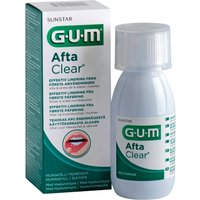 GUM AftaClear Spray 15 ml, white bottle with green label, next to matching green and white box.