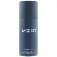 Hackett London Essential Body Spray 150ml, dark blue cylindrical bottle with white text and matte finish.