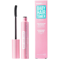 Pink Hairburst Baby Hair Tamer, 12 ml tube with mascara wand, next to matching pink box with teal and white text.