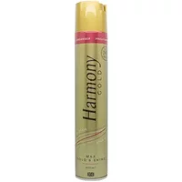 Gold Harmony Gold Max Hold Shine Argan Oil Hairspray 400ml with pink cap and bold black text.