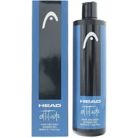 Head Attitude Shower Gel 400ml, black bottle with blue label, white logo, and black flip-top cap.