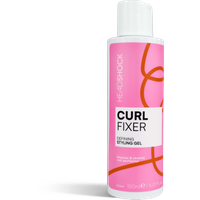 Pink Head Shock Curl Fixer Styling Gel bottle, 150 ml, with white cap and bold text design.