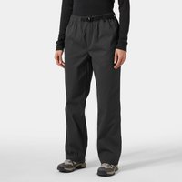 Grey Helly Hansen women's relaxed pants with elastic waistband, straight legs, and ankle cuffs.