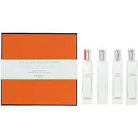 Hermès Parfums-Jardin Travel Gift Set with four clear perfume bottles and an orange box with white label.