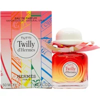 Hermès Twilly D'hermes Tutti Eau De Parfum 50ml, gradient red-orange bottle, white cap, colorful box.