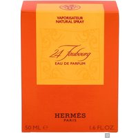 Orange box of Hermes 24 Faubourg Eau de Parfum Spray 50ml with gold accents and elegant script.