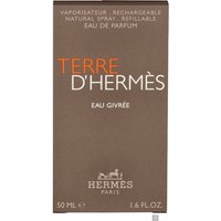 Brown box of Hermes Terre D'Hermes Eau Givree Eau de Parfum Spray, 50ml, with orange and white text.