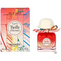 Hermes Tutti Twilly D'Hermes 30ml perfume, red bottle with white cap and colorful ribbon, next to vibrant box.