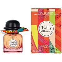 Hermes Twilly D'Hermes Eau de Parfum 30ml with a colorful box and black cap adorned with a vibrant scarf.
