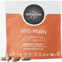 HIFAS-Vitality Refill pack with 60 capsules, white and orange design, featuring Cordyceps sinensis and Coenzyme Q10.