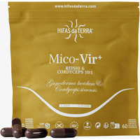 Brown Hifas Da Terra Mico-Vir Refill pack with 60 capsules, featuring Reishi and Cordyceps 10:1 formula.