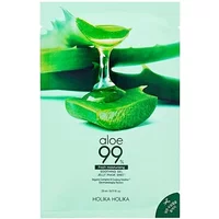 Holika Holika Aloe 99% Soothing Gel Jelly Mask Sheet, green packaging with aloe leaf and gel image.