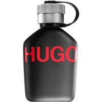 Black Hugo Boss Just Different Eau De Toilette bottle, 75ml, with silver cap and bold red "HUGO" text.