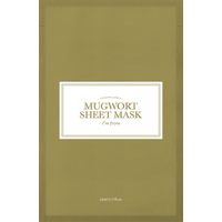 Olive green "I'm From" Mugwort Sheet Mask packet with white label, 23 ml size.