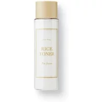 White cylindrical bottle of I'm FROM Rice Toner 30ml with beige cap and gold lettering.