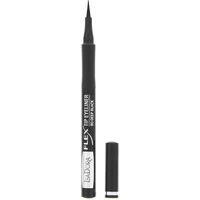 Black IsaDora Flex Tip Liquid Eyeliner with fine tip and removable cap, labeled "80 Deep Black" in white text.
