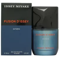 "Blue and black Issey Miyake Fusion d'Issey Extreme Eau De Toilette 50ml bottle with matching box"