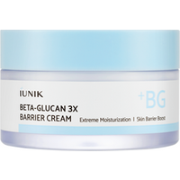 iUNIK Beta-Glucan 3X Barrier Cream, 50ml jar, light blue lid, white label with black text and blue accents