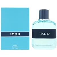 Izod Classic Breeze Eau De Toilette 100ml, clear bottle with blue cap, blue box with navy stripe and white logo.